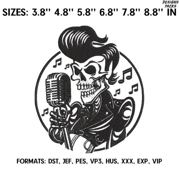 Skullrock Embroidery Design File Pes, Art Embroidery design, Art Design