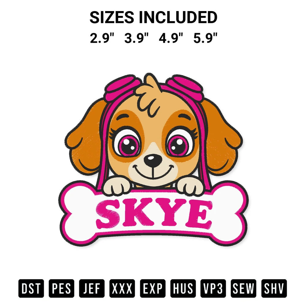 Skye Puppy Embroidery Design