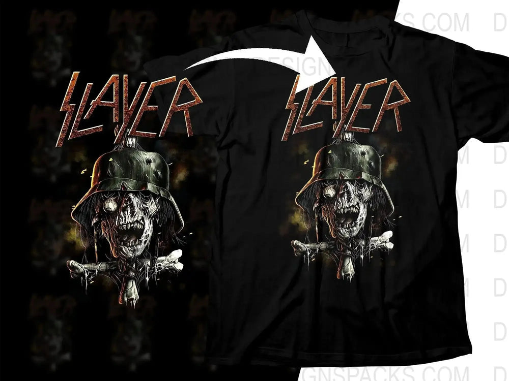 Slayer Band Rock with Zombie Art Png Halftone Digital Download