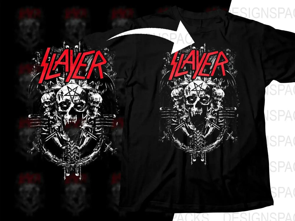 Slayer Heavy Metal Band Skull Artwork Png Halftone Digital Download