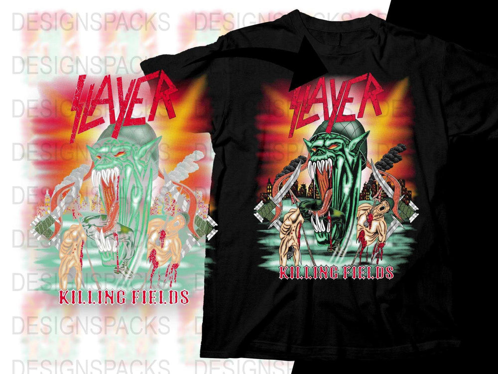 Slayer Killing Fields Graphic Png Digital Download