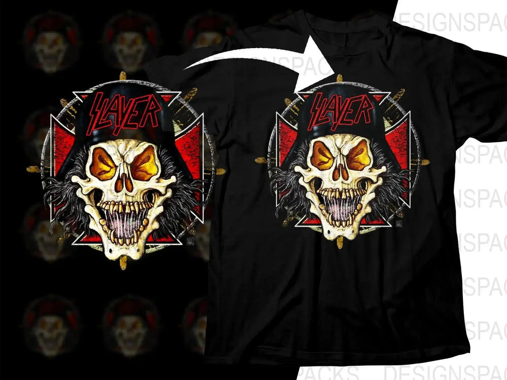Slayer Rock Music Band Design Graphic Png Halftone Digital Download