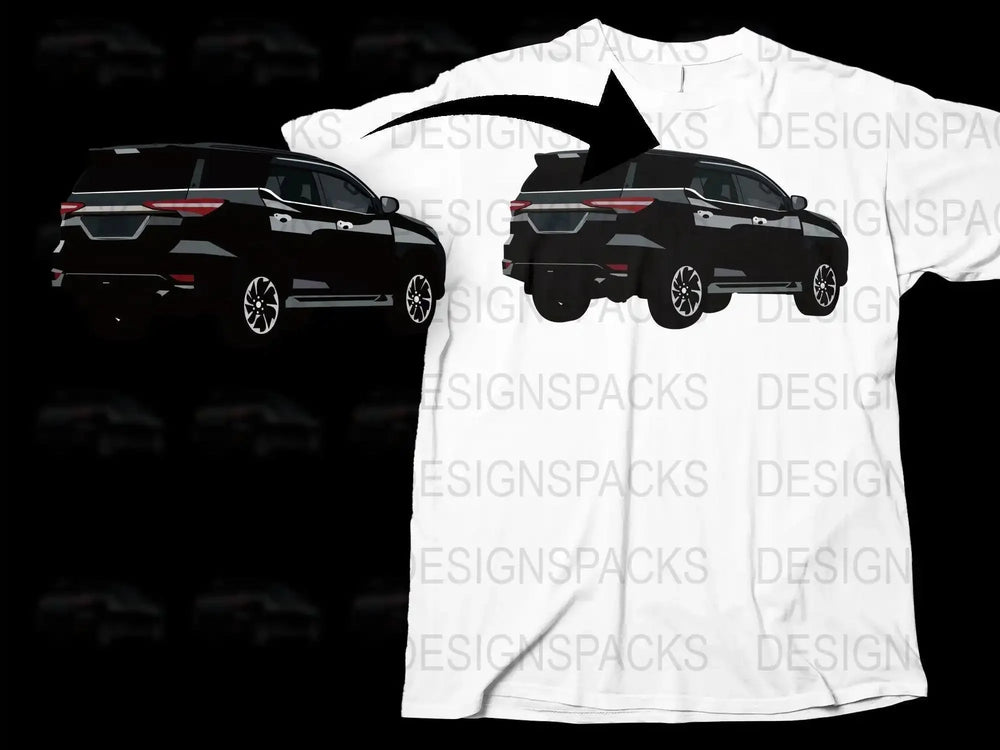 Sleek Black SUV on White Background Png Digital Download