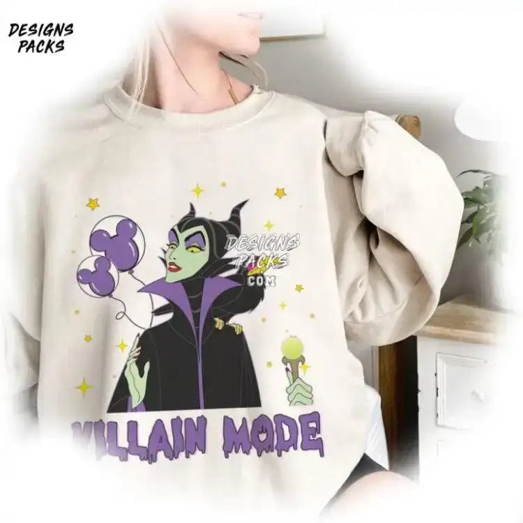 Sleeping Beauty Vacay Mode Cartoon Maleficent Villain Png Design
