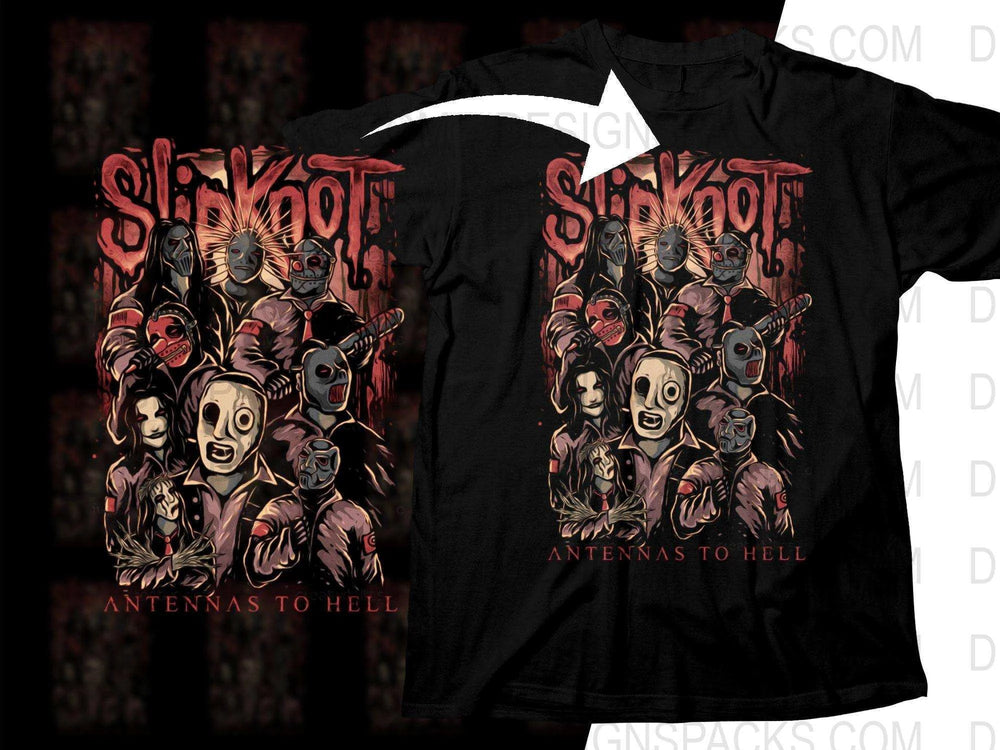 Slipknot Antennas To Hell Album Cover Rock Png Halftone Digital Download