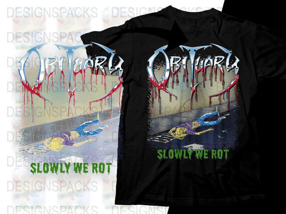 Slowly We Rot Design Obituary Rock Band Png Digital Download