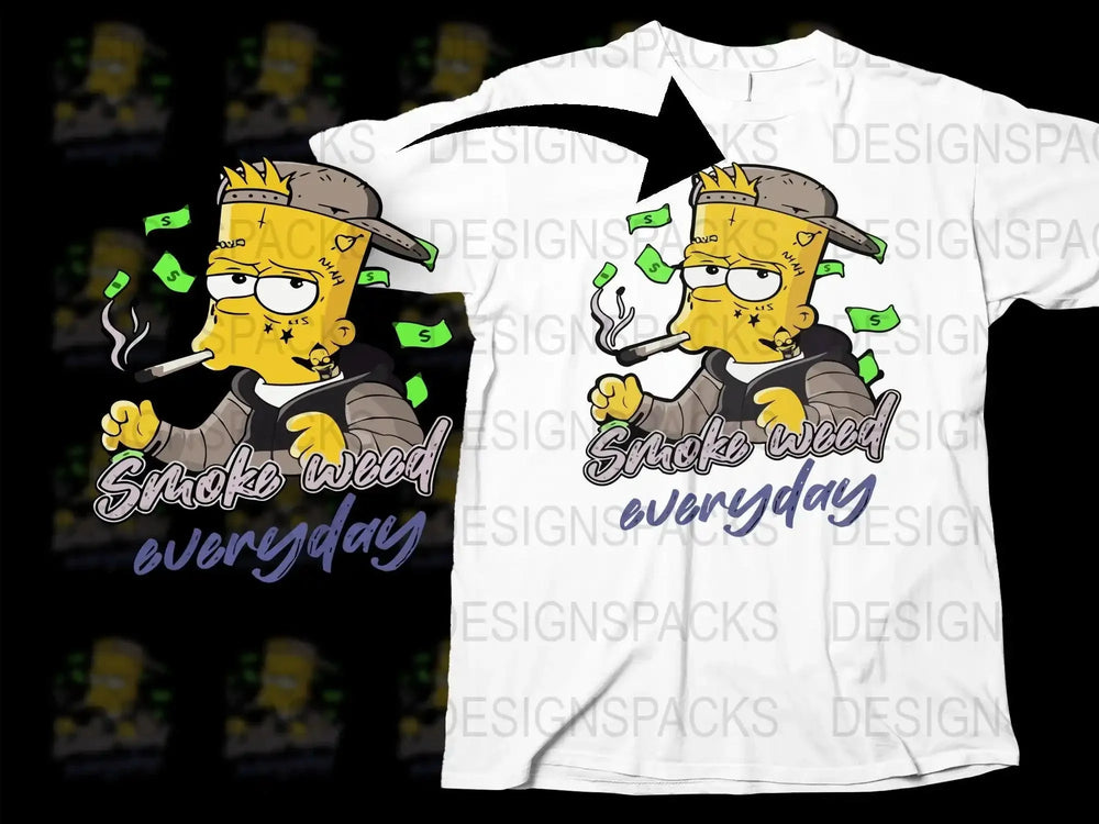 Smoke Weed Everyday Cartoon Graffiti Style Png Digital Download