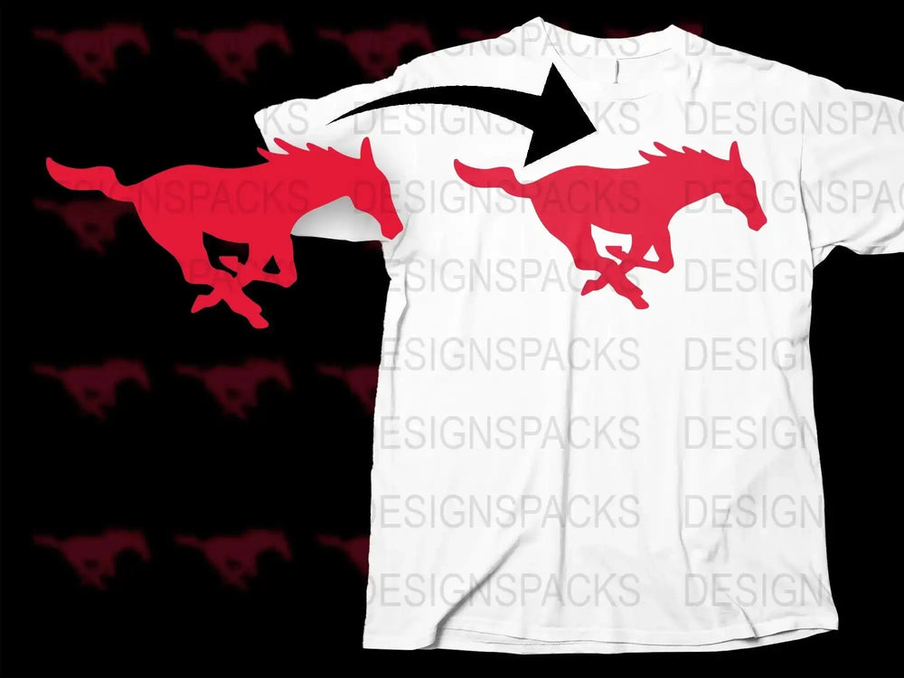 SMU Mustangs College Football Png Digital Download