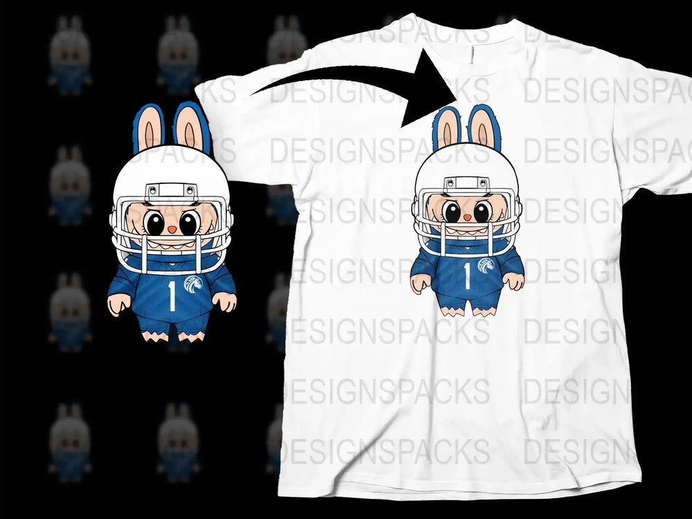 Cute Cartoon Quarterback T-Shirt, Funny Football Bunny Tee, Kids Sports Graphic Shirt, Unisex Children's Clothing