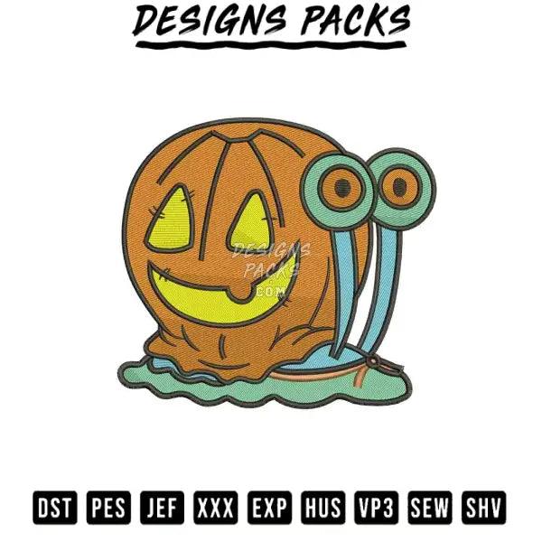 Snail Pumpkin halloween Embroidery Design 3.8" 4.8" 5.8" 6.8"