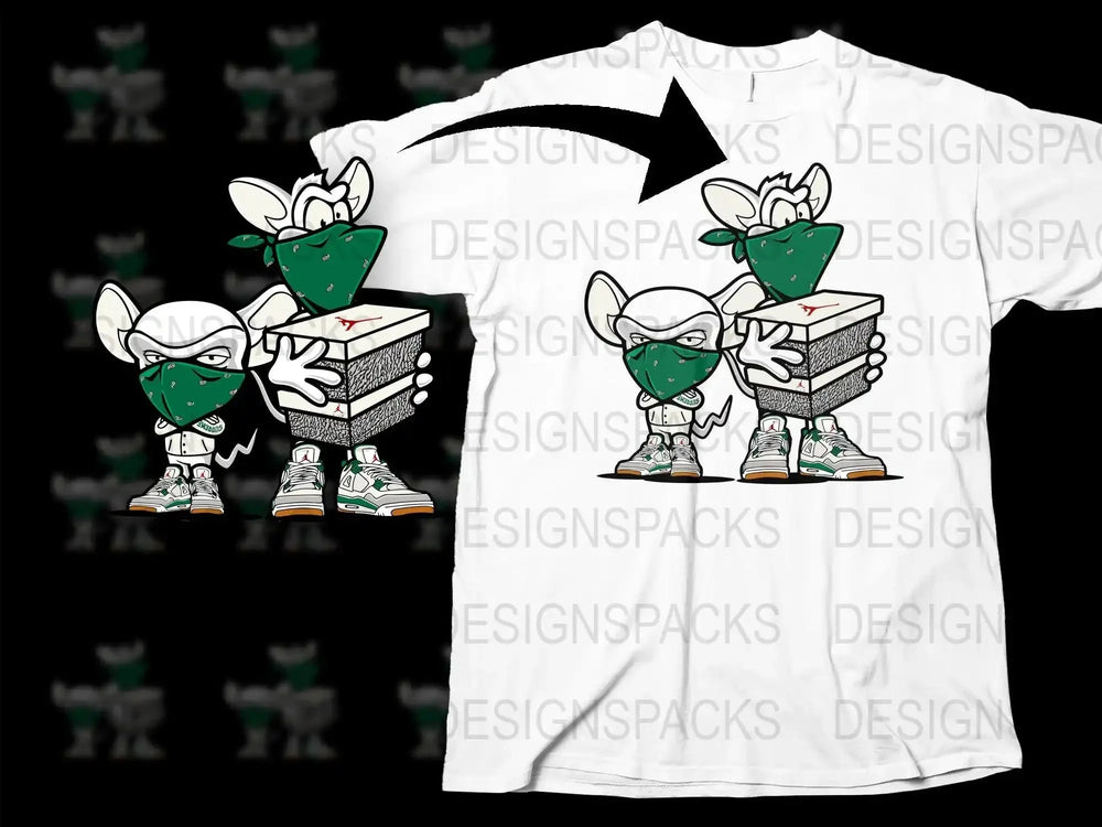 Sneaky Characters with Sneakers Graphic Streetwear Png Digital Download