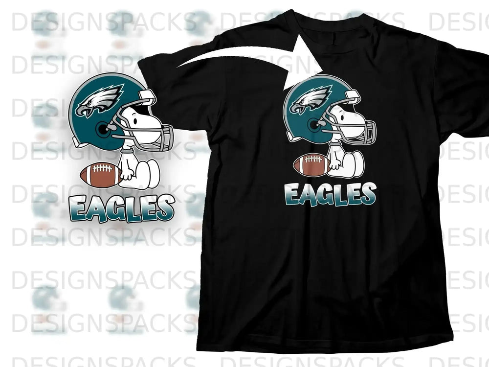 Cartoon Dog Football Helmet Eagle Logo EAGLES product type