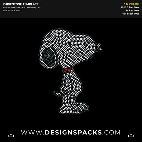 Snoopy Htv Rhinestone Digital Template