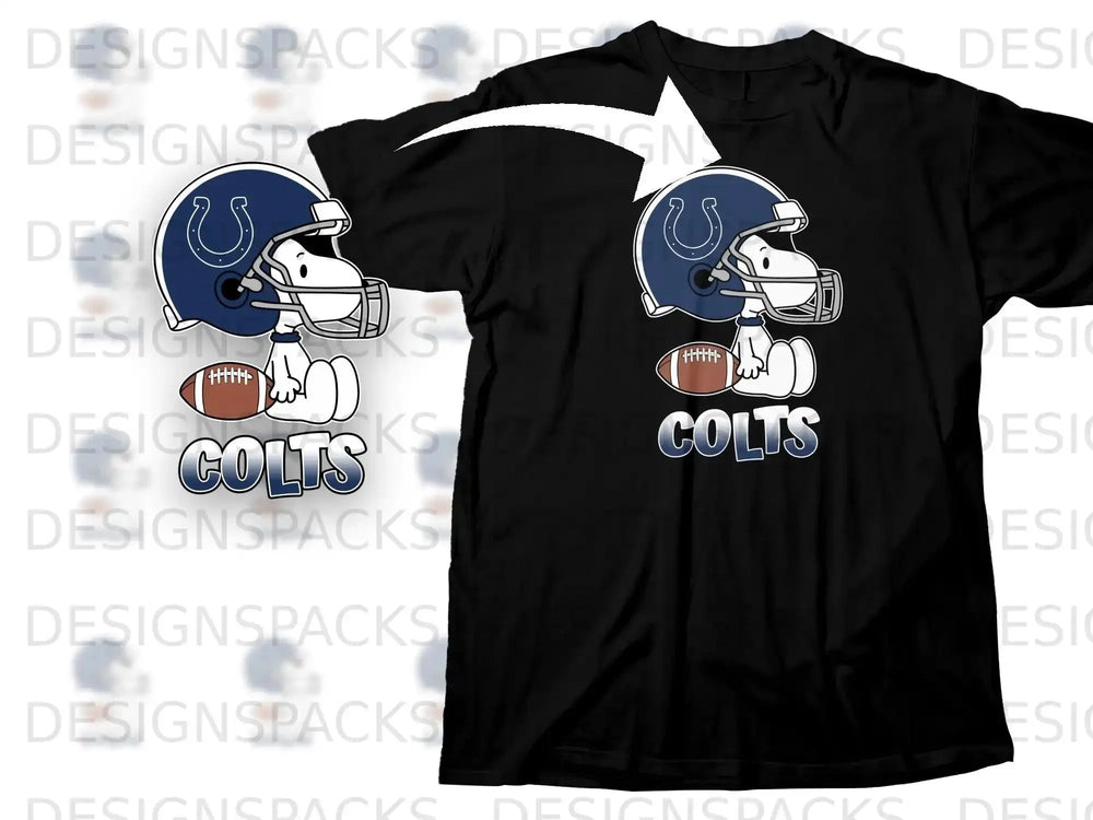 Snoopy Football Helmet Colts Team Character Graphic product type