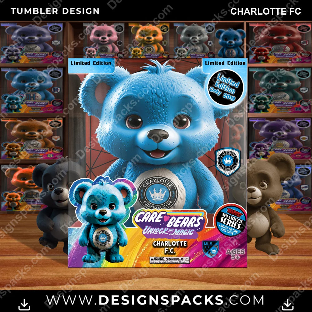 Soccer Care Bear Box Charlotte FC MLS Soccer Tumbler Digital Wrap Design Download