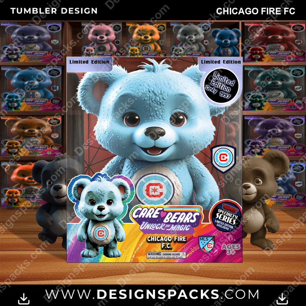 Soccer Care Bear Box Chicago Fire FC MLS Soccer Tumbler Digital Wrap Design Download