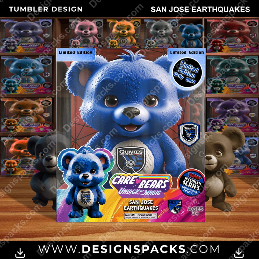 Soccer Care Bear Box San Jose Earthquakes MLS Soccer Tumbler Digital Wrap Design Download