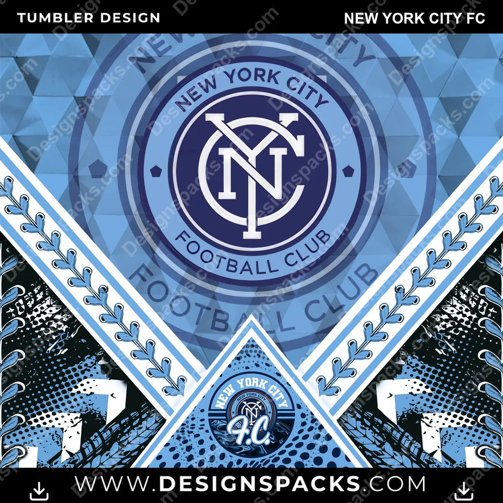 Soccer Diamond New York City FC MLS Soccer Tumbler Digital Wrap Design Download