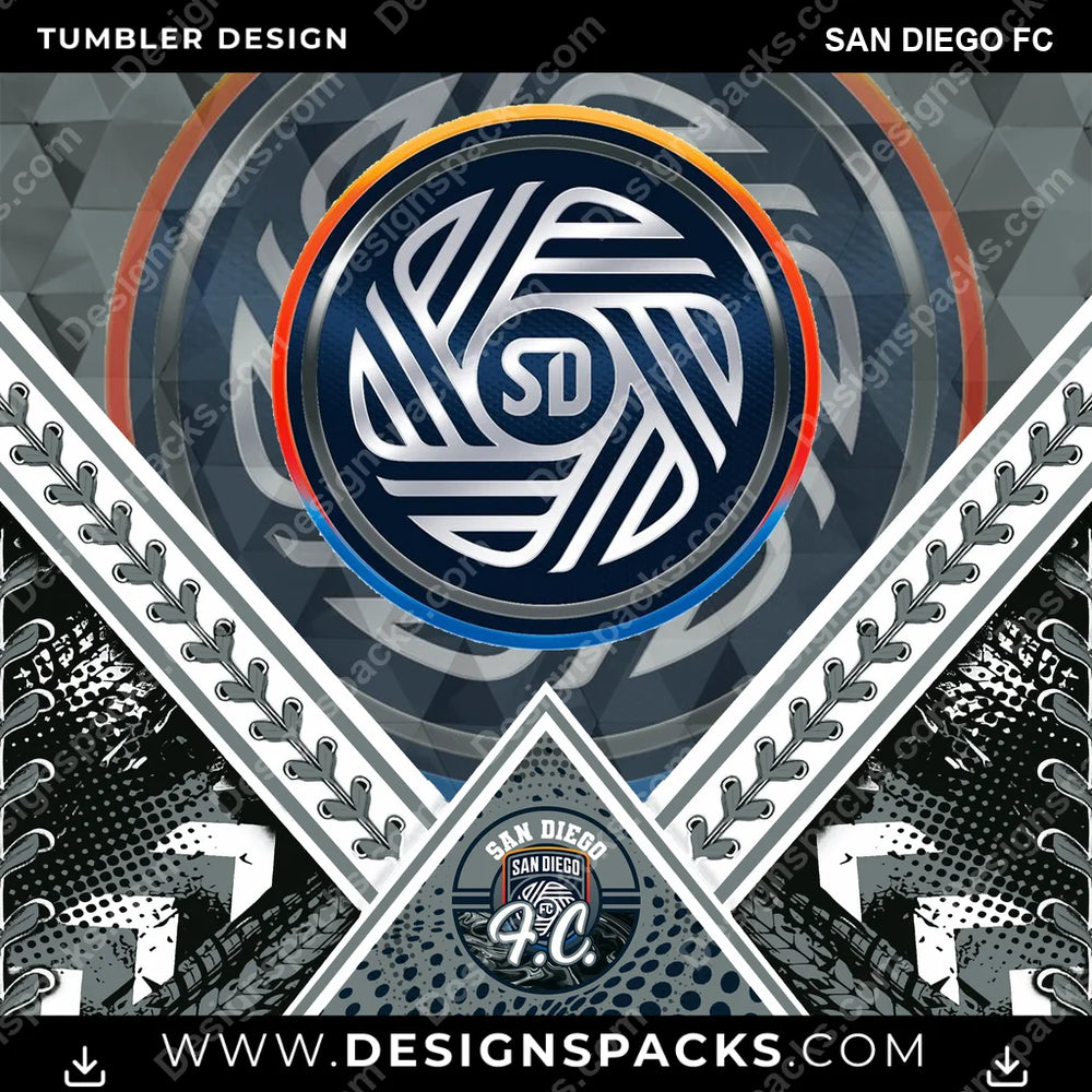 Soccer Diamond San Diego FC MLS Soccer Tumbler Digital Wrap Design Download