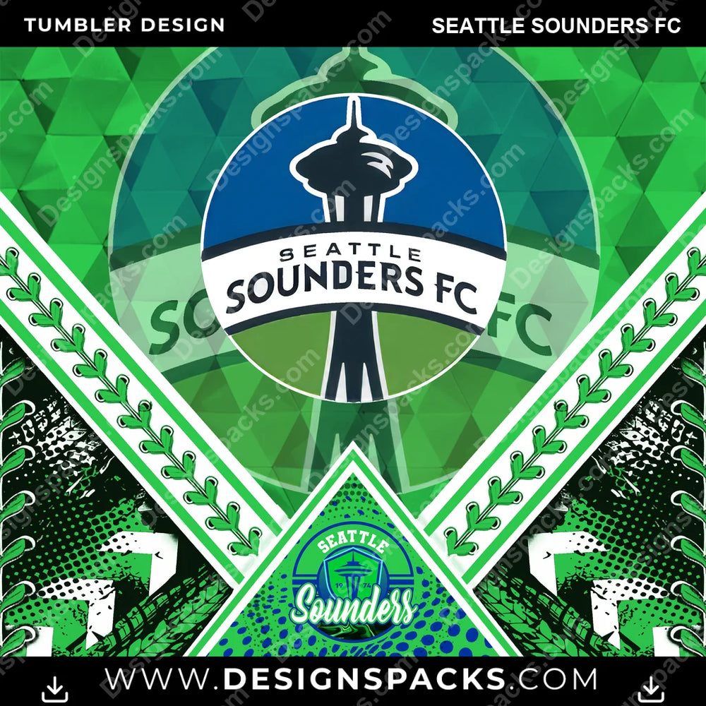 Soccer Diamond Seattle Sounders FC MLS Soccer Tumbler Digital Wrap Design Download