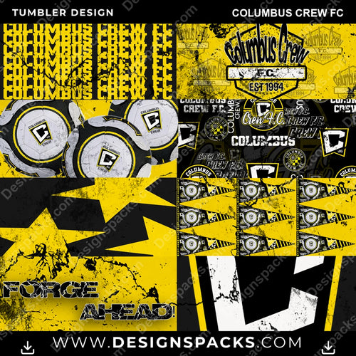 Soccer Distressed BG Columbus Crew FC MLS Soccer Tumbler Digital Wrap Design Download