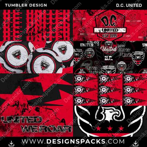 Soccer Distressed BG D.C. United MLS Soccer Tumbler Digital Wrap Design Download