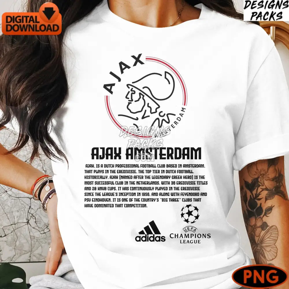 Soccer Football Instant Download Digital Png Ajax Amsterdam Logo Club
