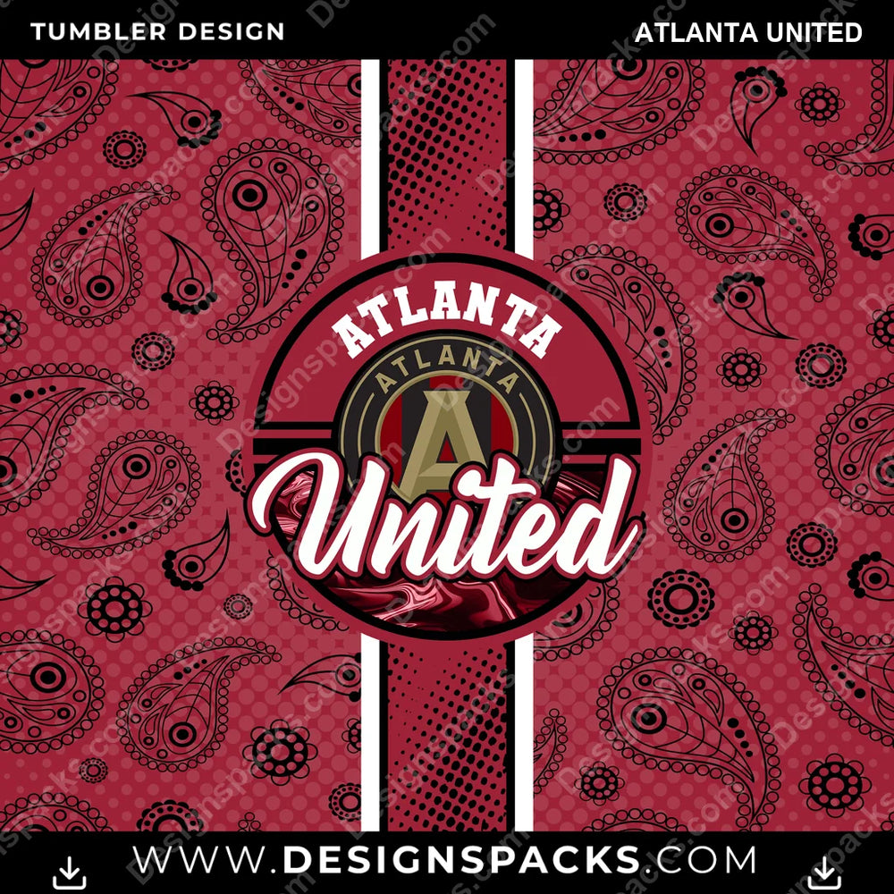 Soccer Handkerchief Atlanta United MLS Soccer Tumbler Digital Wrap Design Download