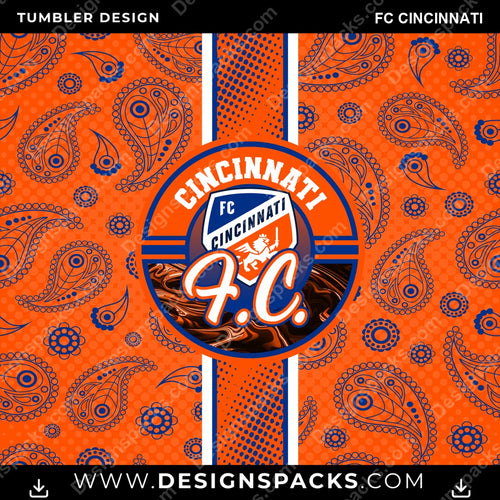 Soccer Handkerchief FC Cincinnati MLS Soccer Tumbler Digital Wrap Design Download