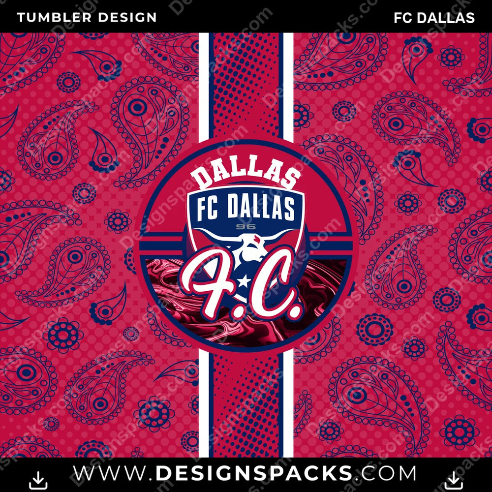 Soccer Handkerchief FC Dallas MLS Soccer Tumbler Digital Wrap Design Download