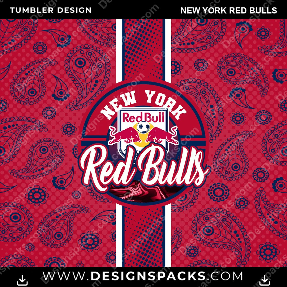 Soccer Handkerchief New York Red Bulls MLS Soccer Tumbler Digital Wrap Design Download