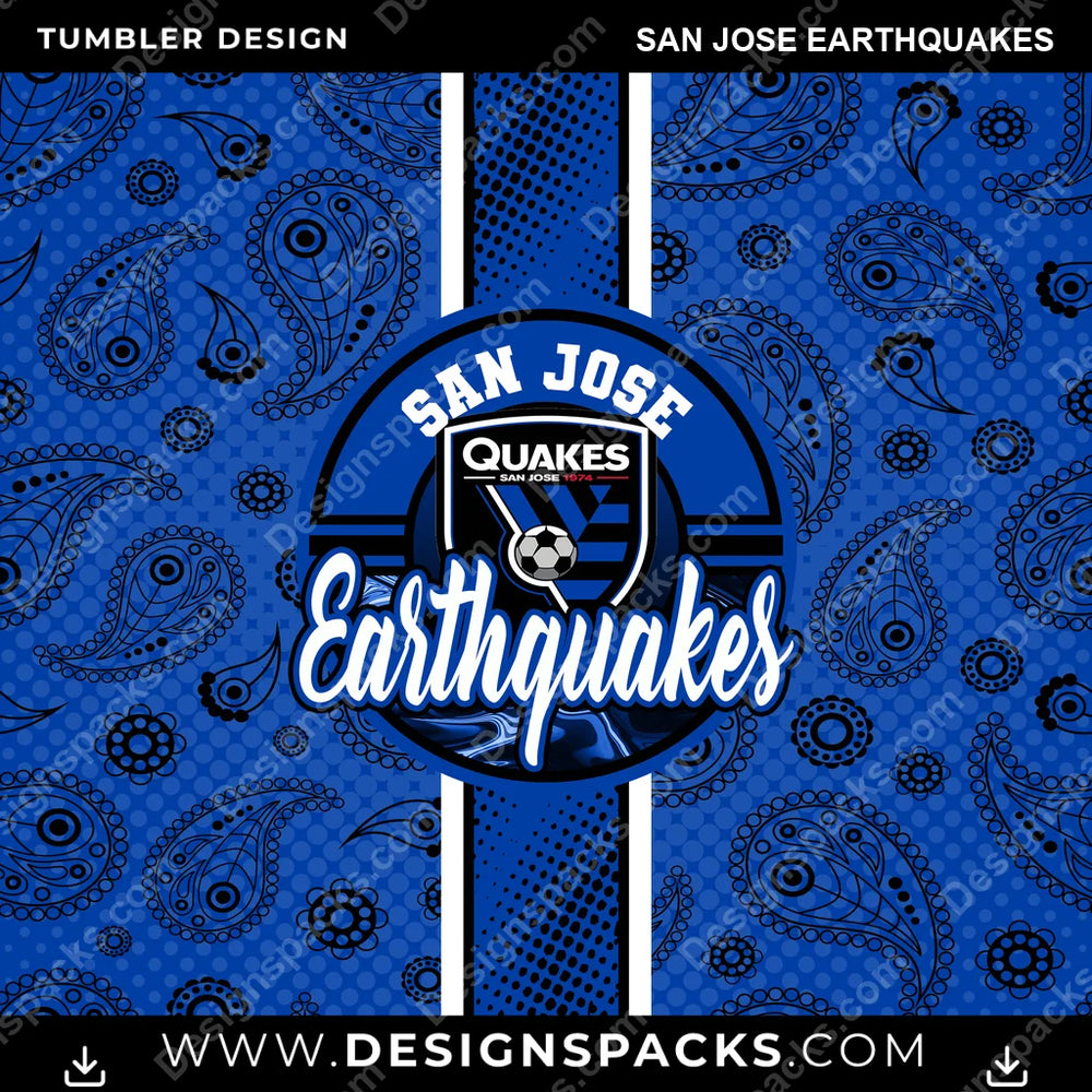 Soccer Handkerchief San Jose Earthquakes MLS Soccer Tumbler Digital Wrap Design Download