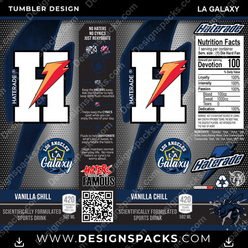 Soccer Haterade LA Galaxy MLS Soccer Tumbler Digital Wrap Design Download