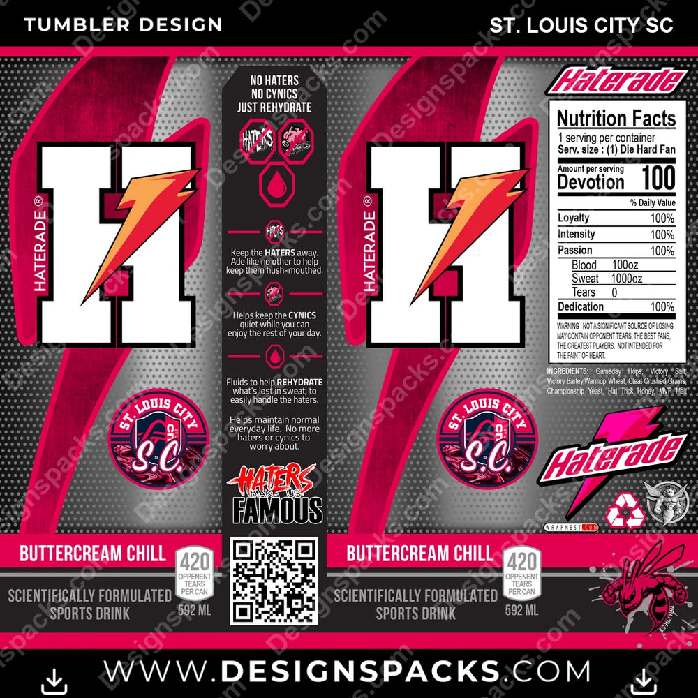 Soccer Haterade St. Louis City SC MLS Soccer Tumbler Digital Wrap Design Download