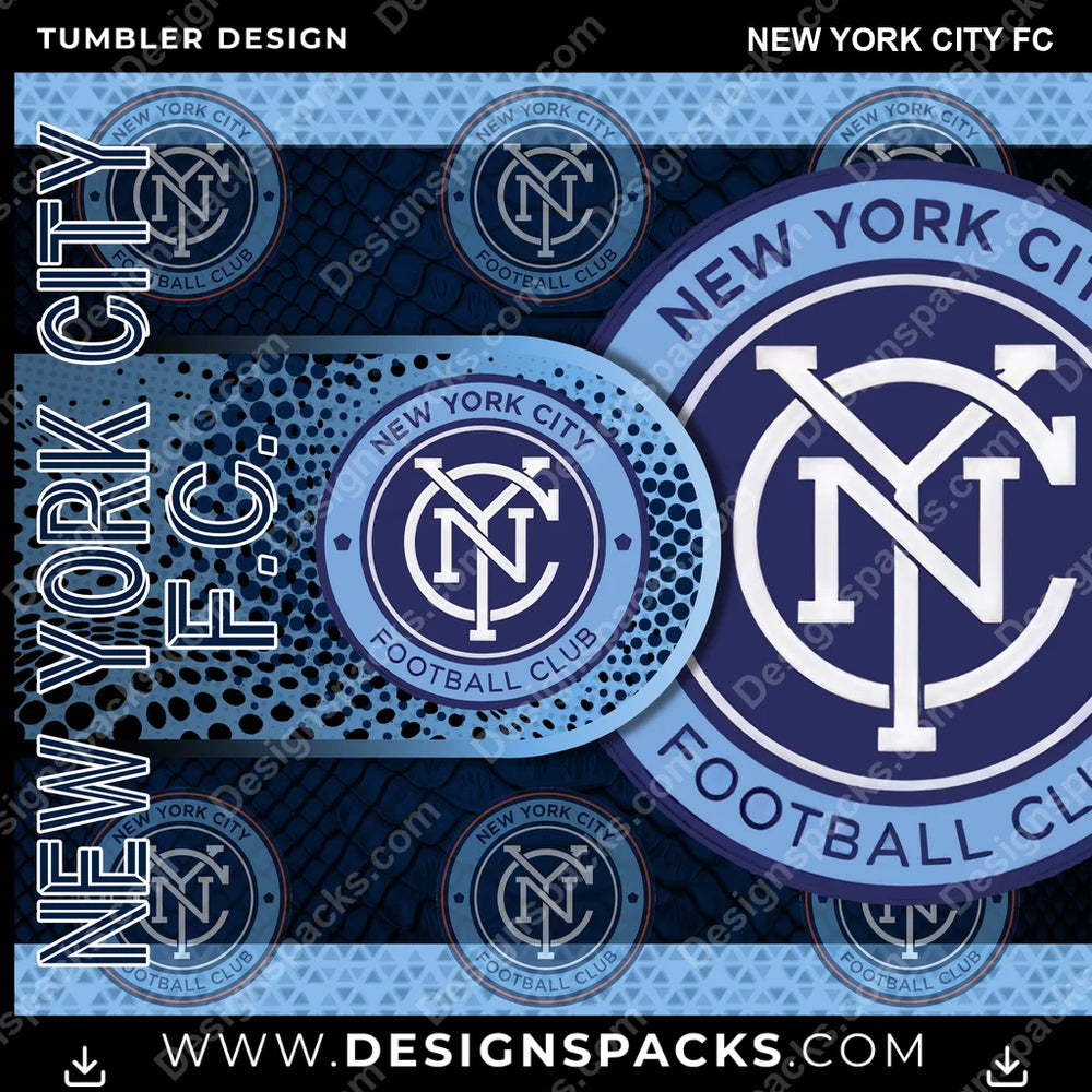 Soccer Hyper New York City FC MLS Soccer Tumbler Digital Wrap Design Download