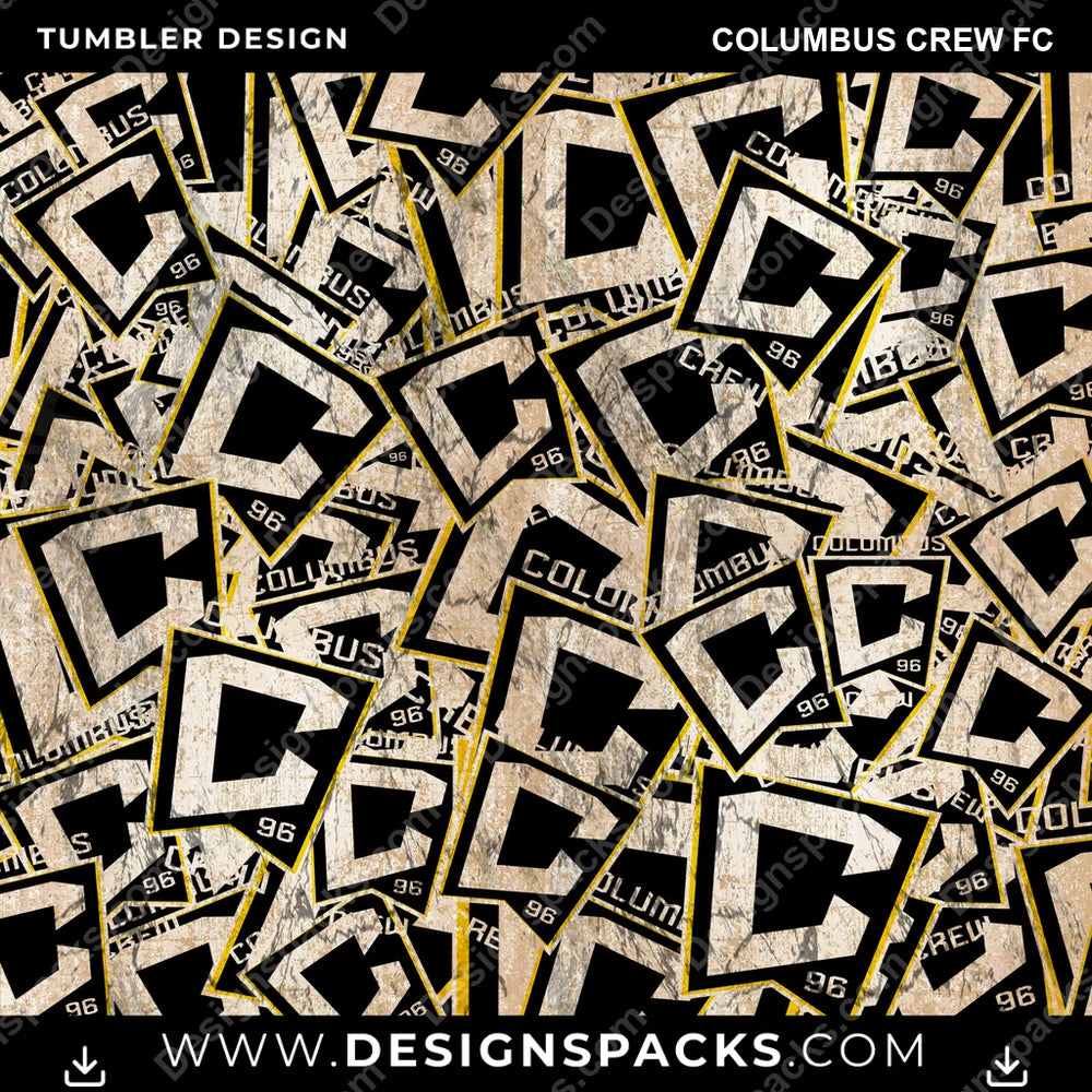 Soccer Logo BG Columbus Crew FC MLS Soccer Tumbler Digital Wrap Design Download