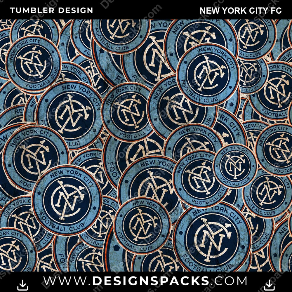 Soccer Logo BG New York City FC MLS Soccer Tumbler Digital Wrap Design Download