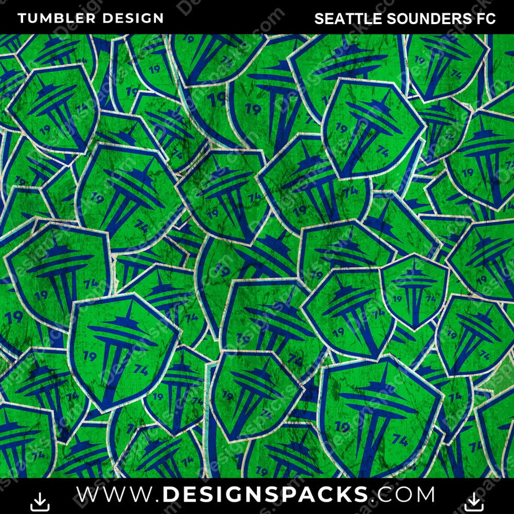 Soccer Logo BG Seattle Sounders FC MLS Soccer Tumbler Digital Wrap Design Download