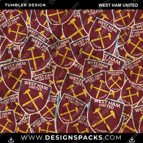 Soccer Logo BG West Ham United MLS Soccer Tumbler Digital Wrap Design Download