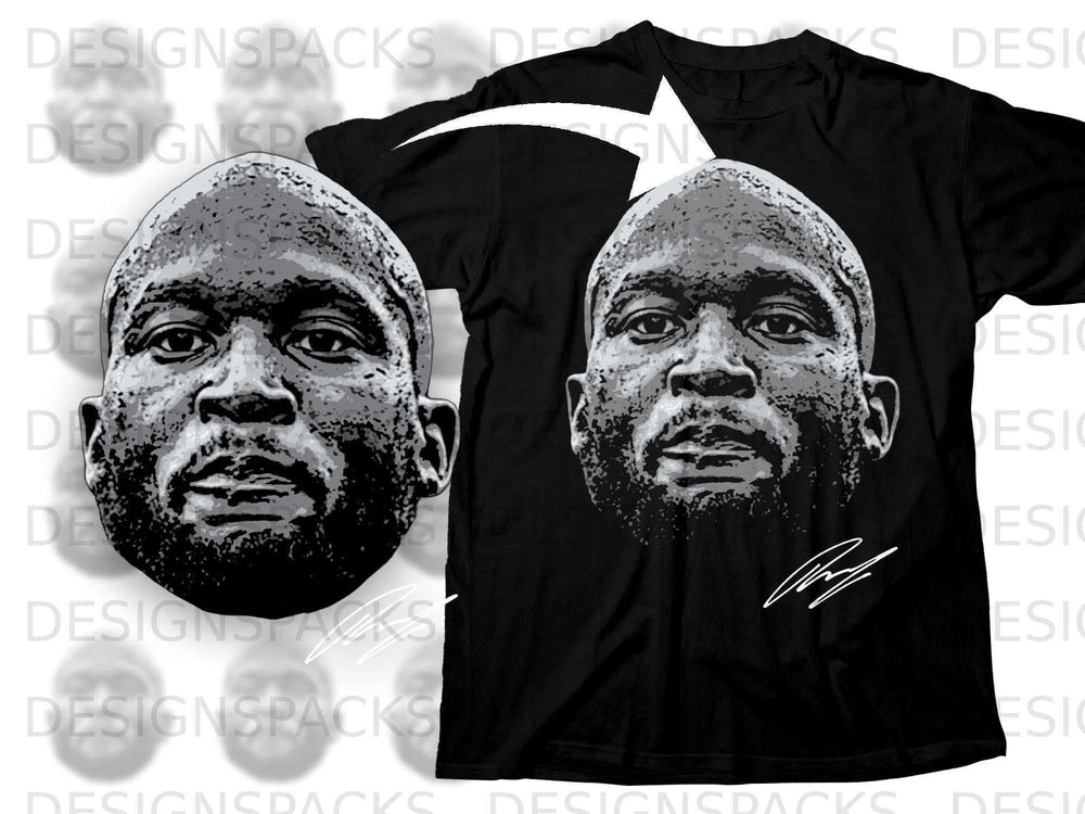 Large Face Graphic Printed T-Shirt with Signature Design