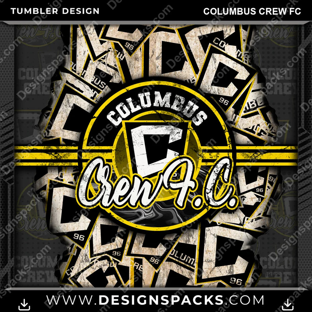 Soccer Ripped Columbus Crew FC MLS Soccer Tumbler Digital Wrap Design Download