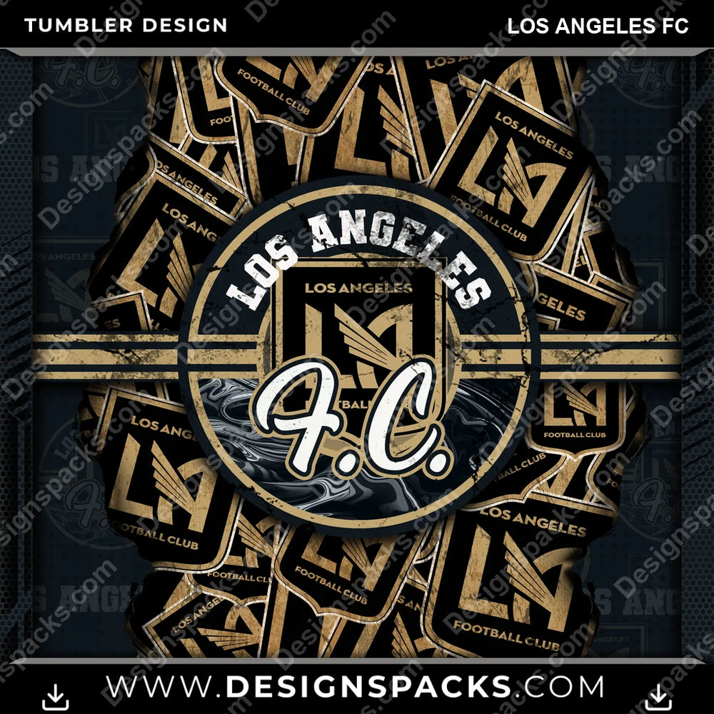 Soccer Ripped Los Angeles FC MLS Soccer Tumbler Digital Wrap Design Download