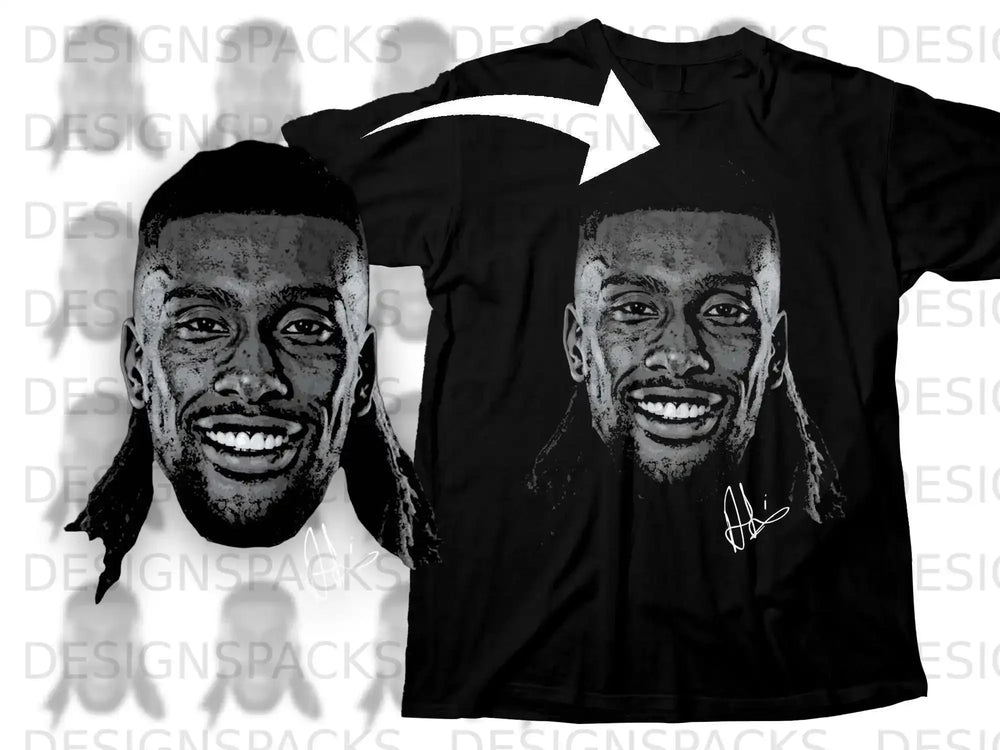 Smiling Face Graphic Art T-shirt with Signature Design