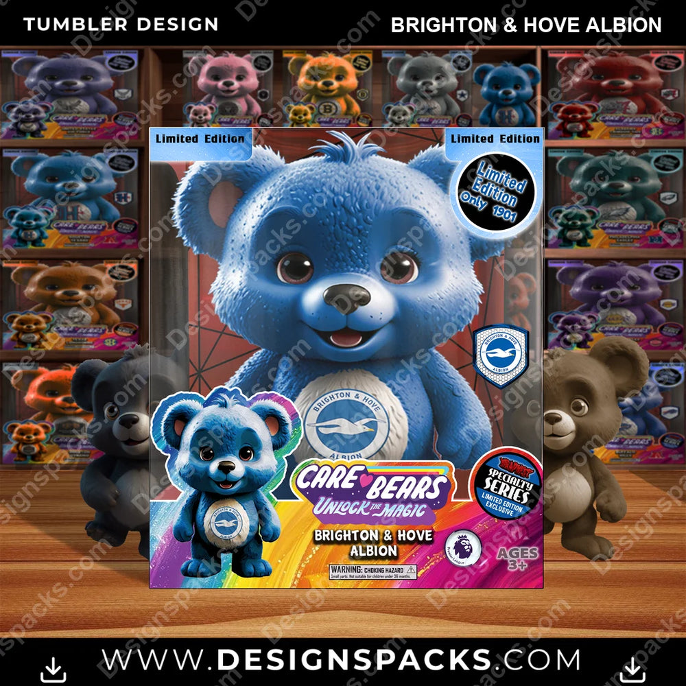 Soccer UK Care Bear Box Brighton & Hove Albion MLS Soccer Tumbler Digital Wrap Design Download