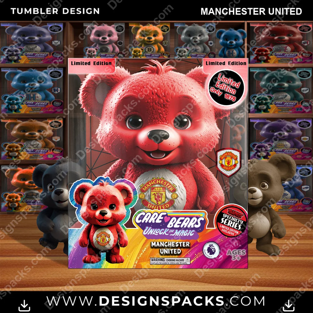 Soccer UK Care Bear Box Manchester United MLS Soccer Tumbler Digital Wrap Design Download