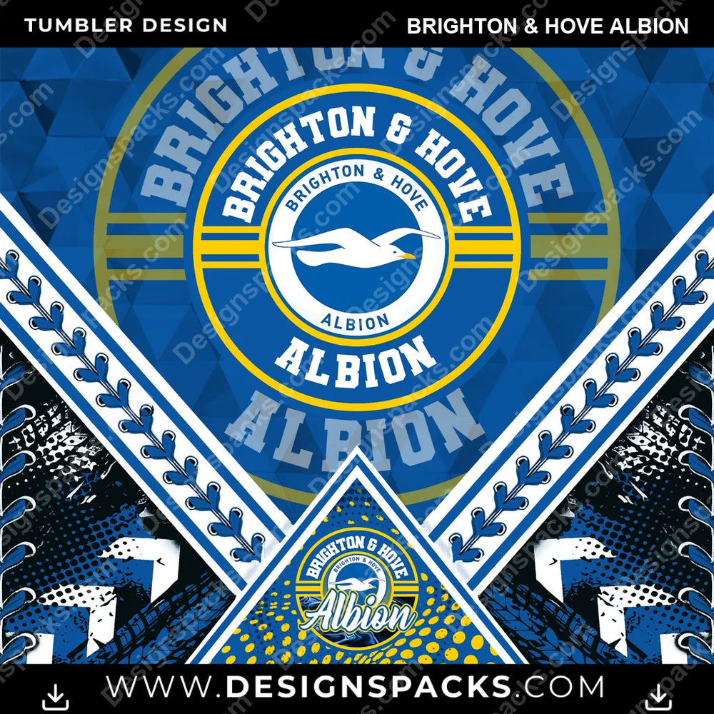 Soccer UK Diamond Brighton & Hove Albion MLS Soccer Tumbler Digital Wrap Design Download