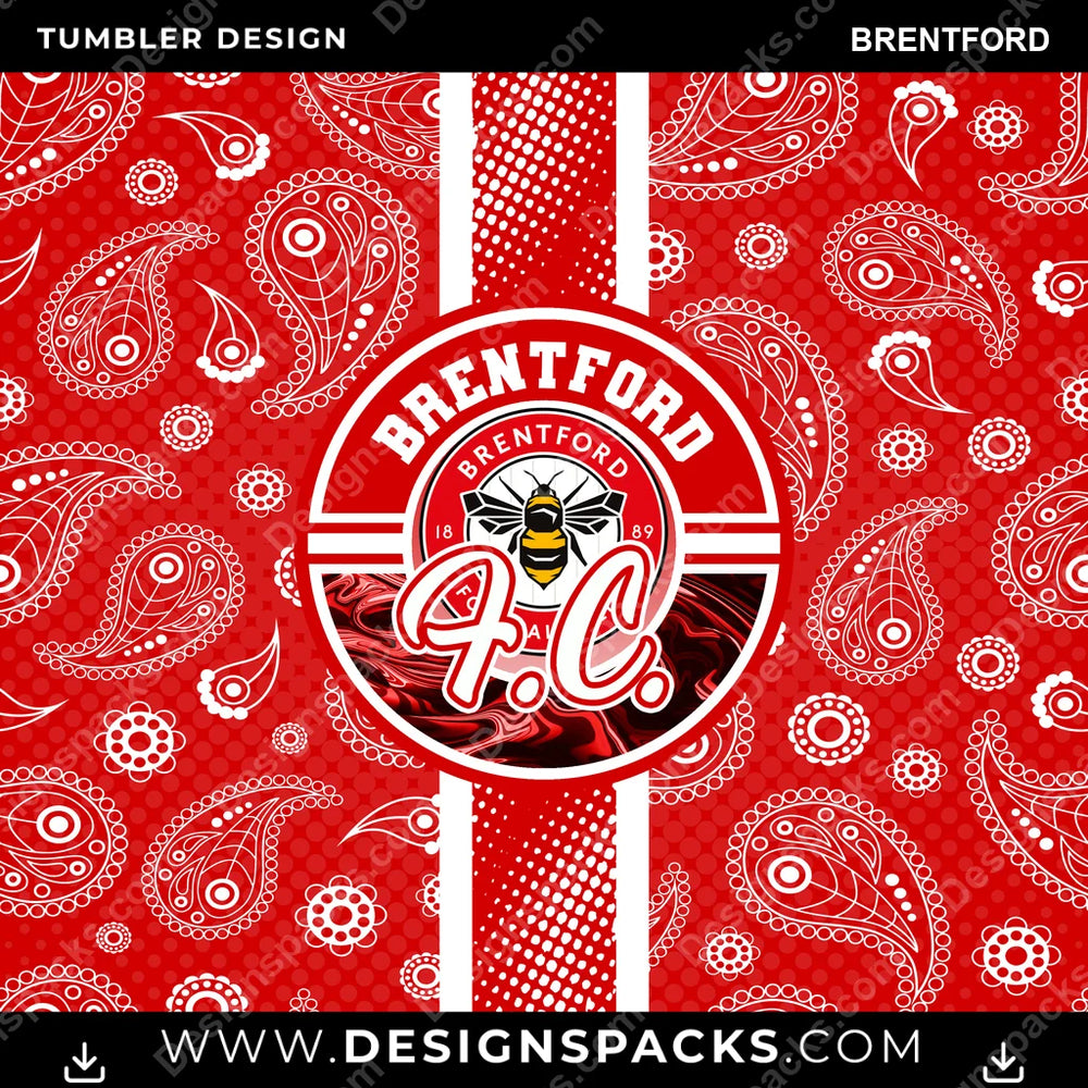 Soccer UK Handkerchief Brentford MLS Soccer Tumbler Digital Wrap Design Download