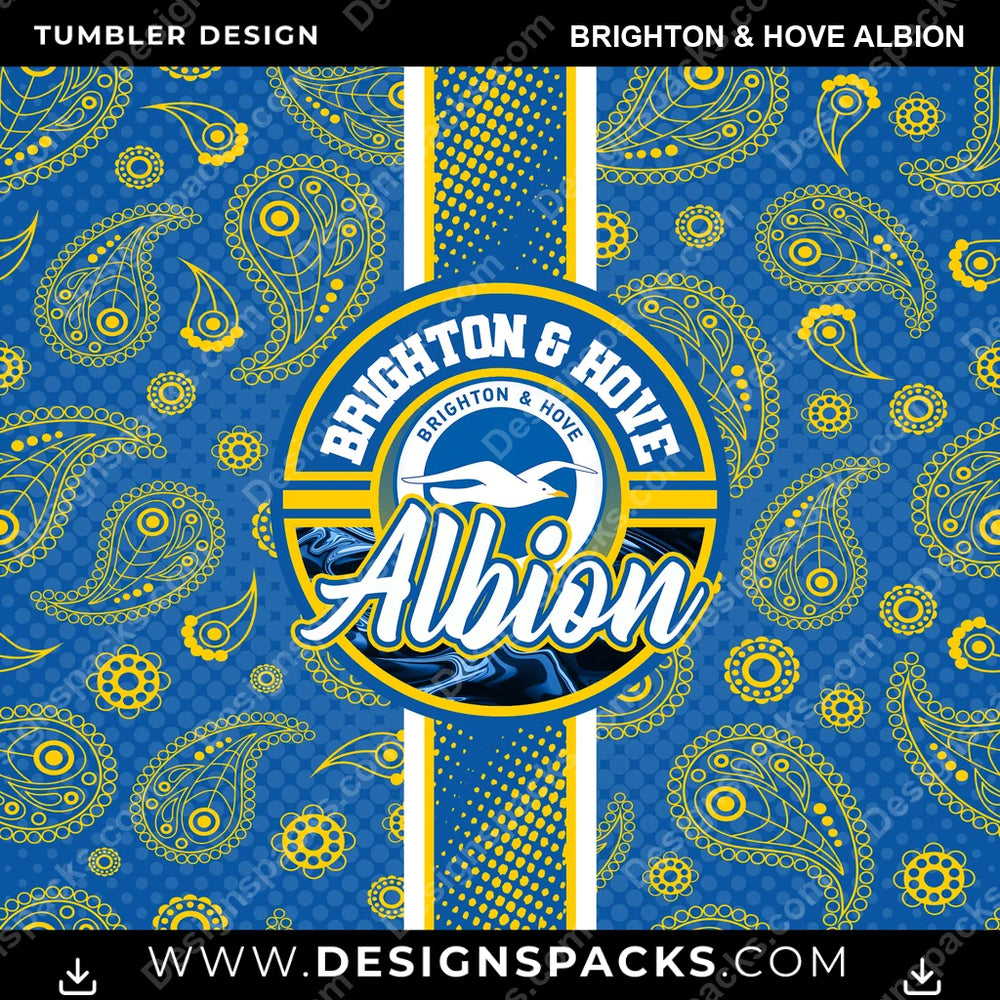 Soccer UK Handkerchief Brighton & Hove Albion MLS Soccer Tumbler Digital Wrap Design Download