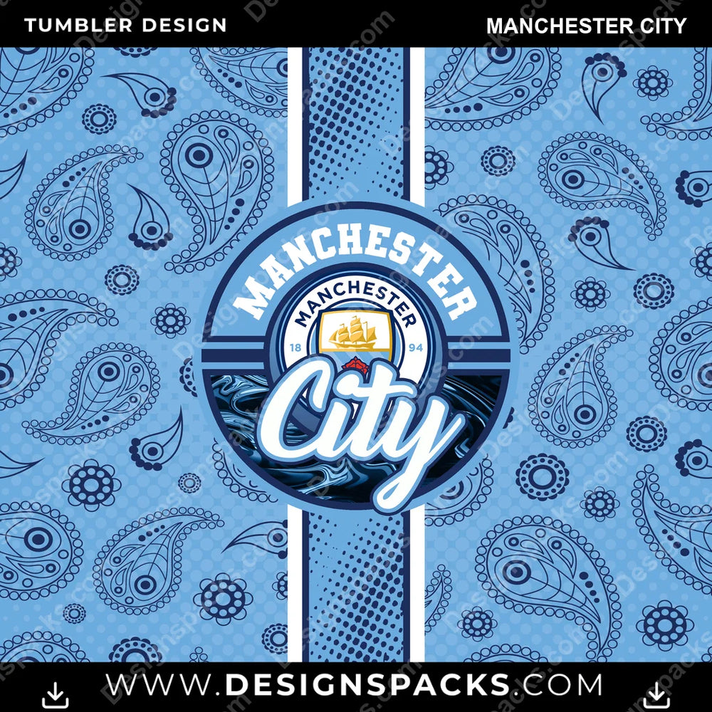 Soccer UK Handkerchief Manchester City MLS Soccer Tumbler Digital Wrap Design Download
