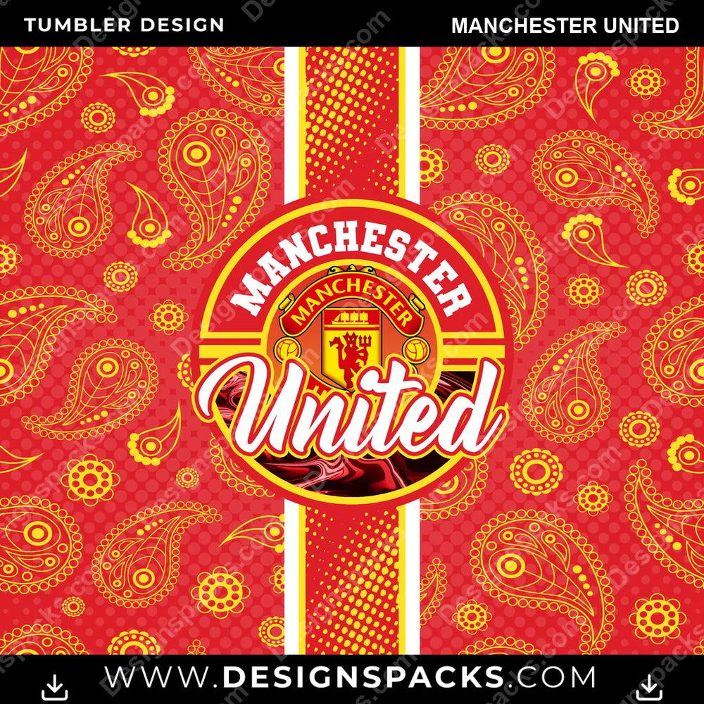 Soccer UK Handkerchief Manchester United MLS Soccer Tumbler Digital Wrap Design Download